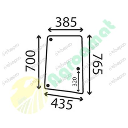 OPENING SIDE WINDOW RIGHT - CURVED - TINTED