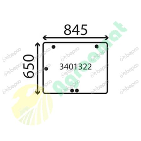 REAR WINDOW FLAT - TINTED - GREEN