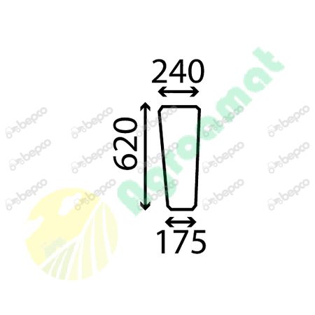 LOWER FRONT GLASS FLAT - NON-TINTED