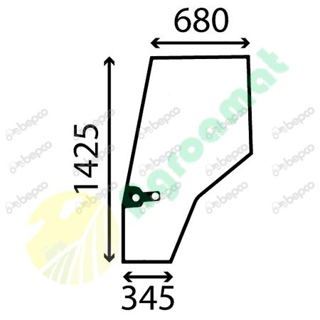 DOOR WINDOW LEFT - CURVED - TINTED