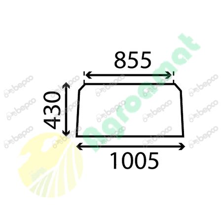 UPPER REAR WINDOW FLAT - NON-TINTED