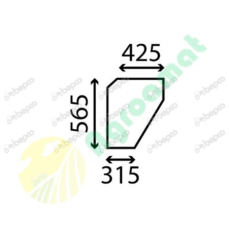 LOWER DOOR WINDOW FLAT - NON-TINTED