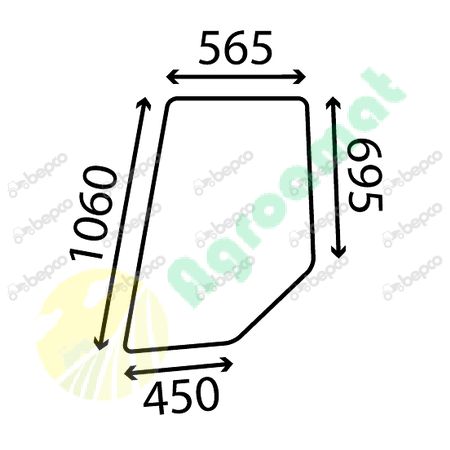 UPPER DOOR WINDOW FLAT - TINTED
