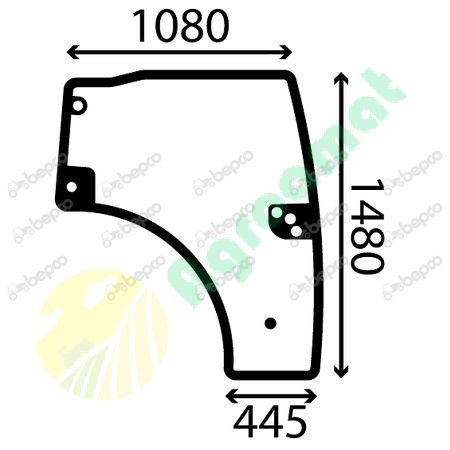 DOOR WINDOW RIGHT - CURVED - TINTED