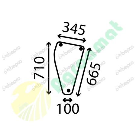 LOWER FRONT GLASS FLAT - TINTED