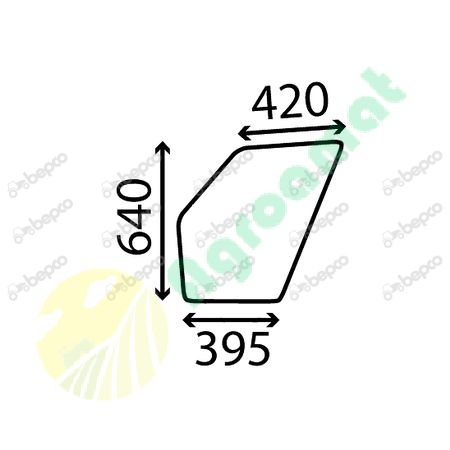 LOWER DOOR WINDOW FLAT - NON-TINTED