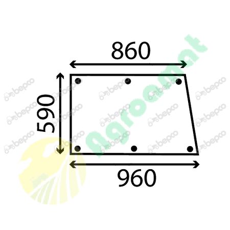 FIXED UPPER DOOR WINDOW FLAT - TINTED