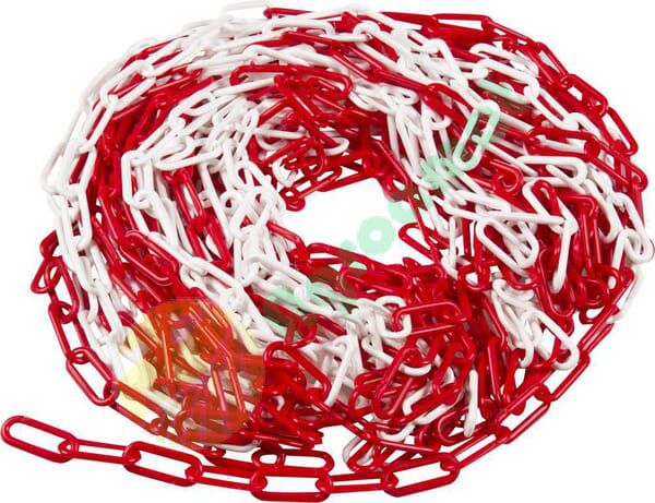 Lanț de plastic roșu-alb 6mm
