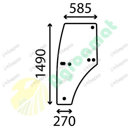 DOOR WINDOW LEFT - CURVED - TINTED