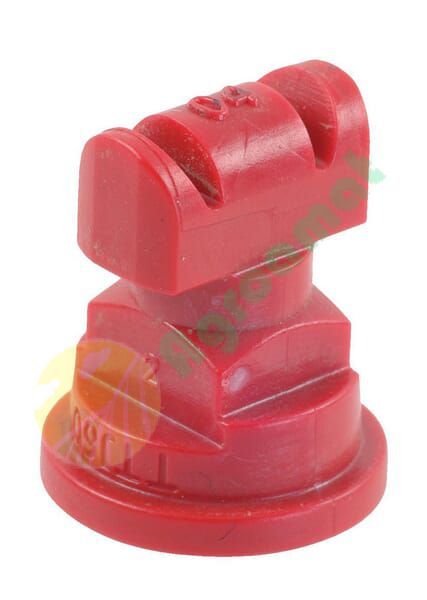 Duză cu jet plat, dublă TTJ 110° roşie, din plastic