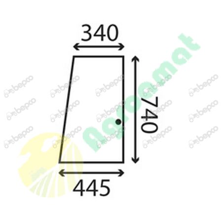 SLIDING SIDE WINDOW RIGHT - FLAT - NON-TINTED