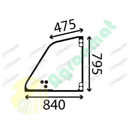 OPENING UPPER DOOR WINDOW LEFT - FLAT - NON-TINTED
