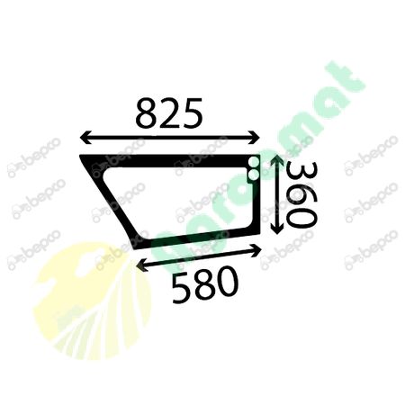 LOWER DOOR WINDOW LEFT - FLAT - TINTED
