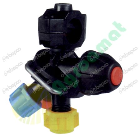 TRIPLE OUTLET NOZZLE HOLDER FOR TUBE WITH ANTI-DRIP VALVE &amp; NUT - G 1/2''