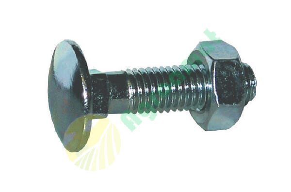 Șurub cap bombat torbant gât pătrat cu piuliță DIN603 M10x1,5x20mm filet 13,4mm oțel zincat grupa 4.6 Kramp