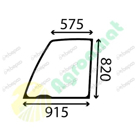 OPENING UPPER DOOR WINDOW LEFT - FLAT - TINTED