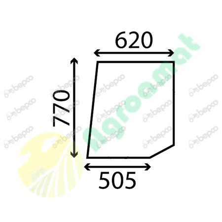 UPPER DOOR WINDOW LEFT - FLAT - NON-TINTED