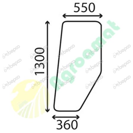 DOOR WINDOW FLAT - TINTED