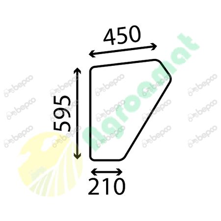 LOWER DOOR WINDOW FLAT - NON-TINTED