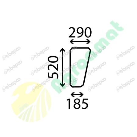 LOWER FRONT GLASS FLAT - NON-TINTED