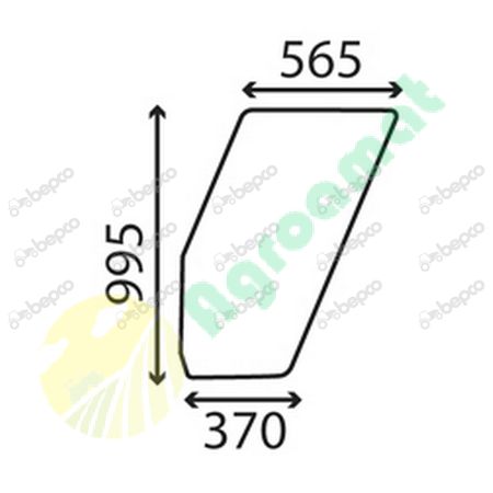 DOOR WINDOW LEFT - CURVED - NON-TINTED