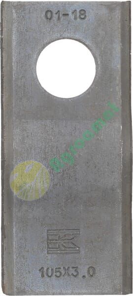 Lamă cositoare stânga/dreapta 105x47x3mm orificiu 21mm pachet 25 buc. potrivită pentru Kverneland/Claas/PZ/Krone/Marangon/Massey Ferguson/Pöttinger/Taarup/Vicon