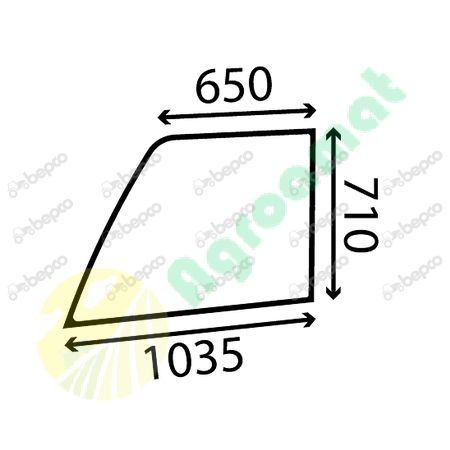 UPPER DOOR WINDOW LEFT - FLAT - TINTED