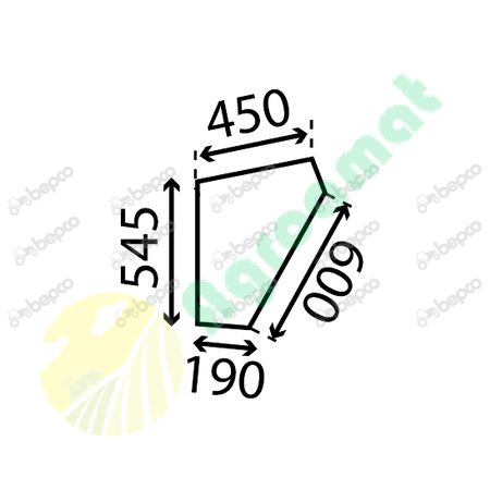 LOWER DOOR WINDOW FLAT - NON-TINTED