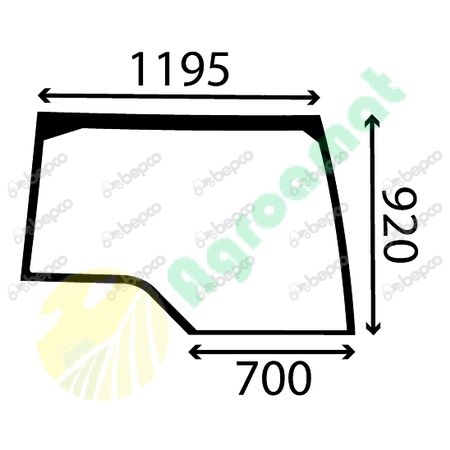 UPPER SIDE WINDOW RIGHT - CURVED - TINTED