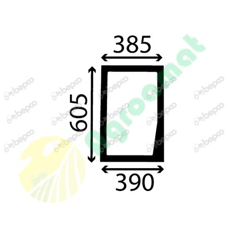 LOWER FRONT GLASS RIGHT - CURVED - TINTED