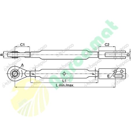 BARA DE RIDICARE L 690 / 890 mm