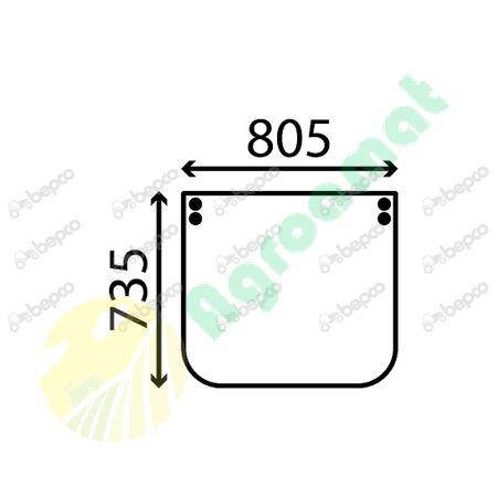 LOWER WINDSHIELD CURVED - TINTED