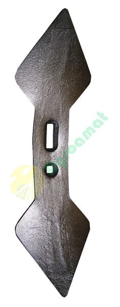 Vârf cultivator 440x135x19mm, reversibil, curbat, 2 găuri