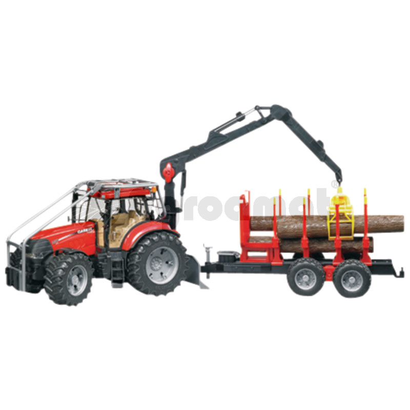 Tractor forestier cu remorca spate si 4 busteni