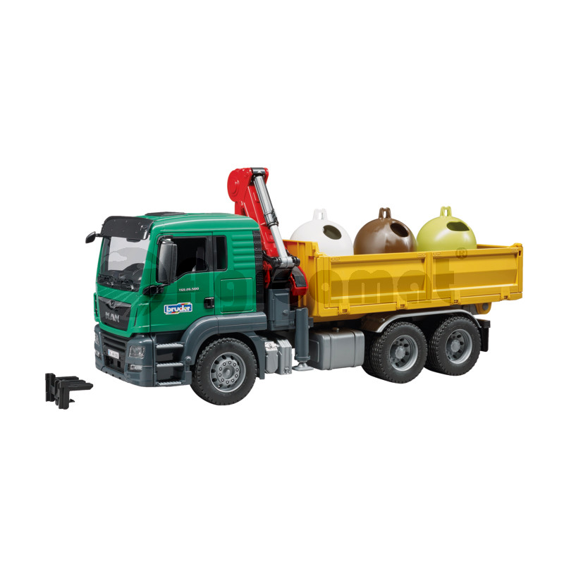 Camion Krank cu 3 containere deseuri sticla si sticle