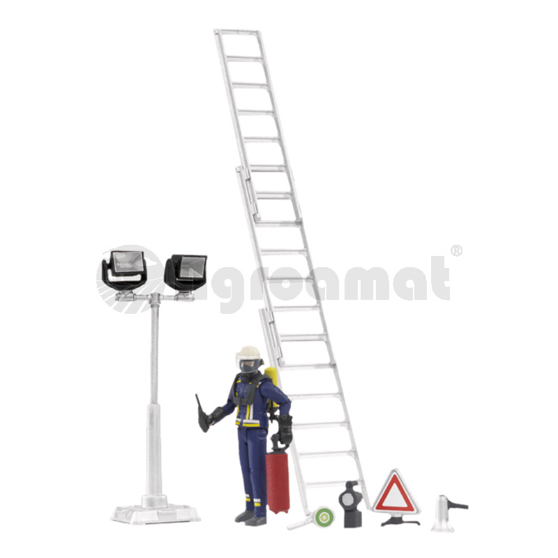 Set figurime, pompier cu costum protectie si accesorii