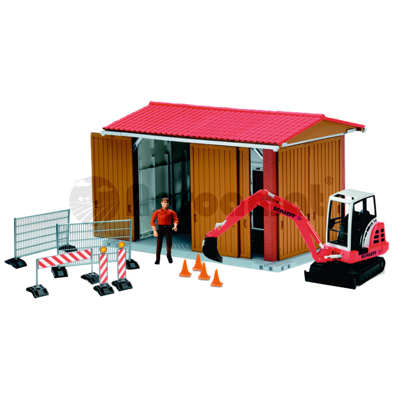 Hala masini cu fugurina, excavator si accesorii