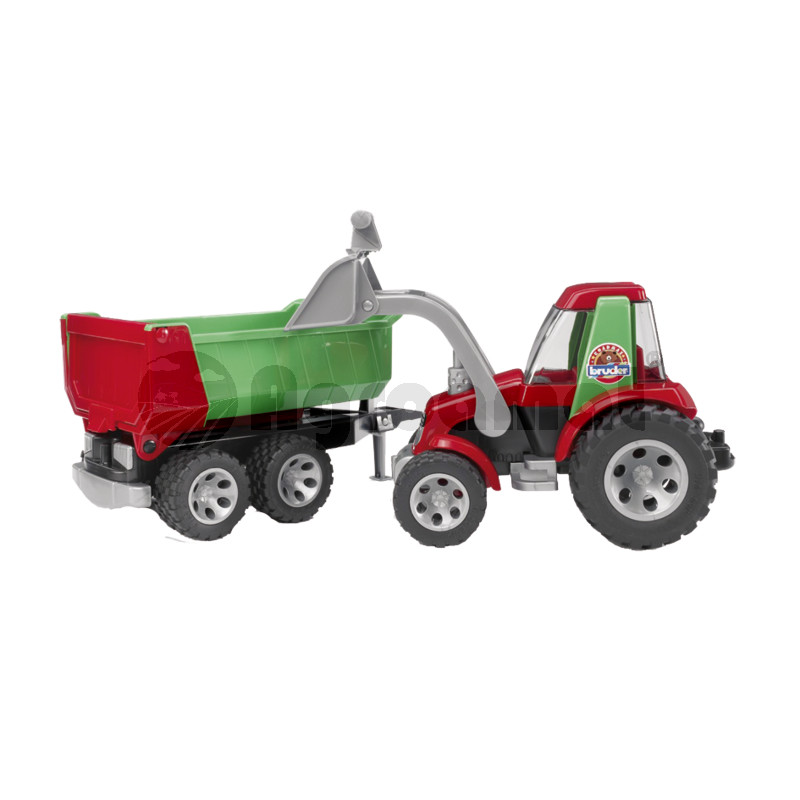 Tractor cu incarcator frontal si remorca