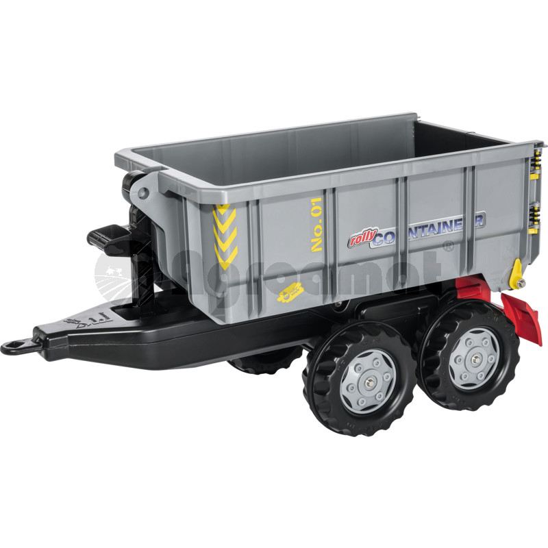 Container cu cupa de rezerva pentru container rolly, cu usi blocabile care se pot deschide, argintiu