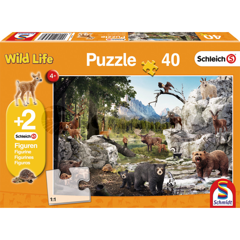 Puzzle, animale salbatice, 40 de piese
