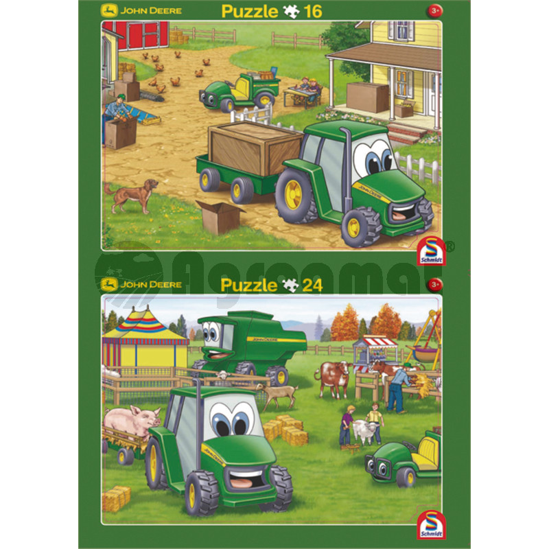 Puzzle cu rama, John Deere, 16/24 de piese
