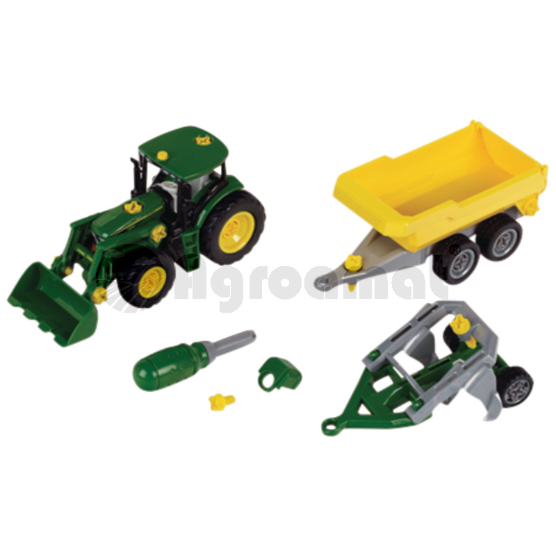 Tractor cu remorca basculabila si plug