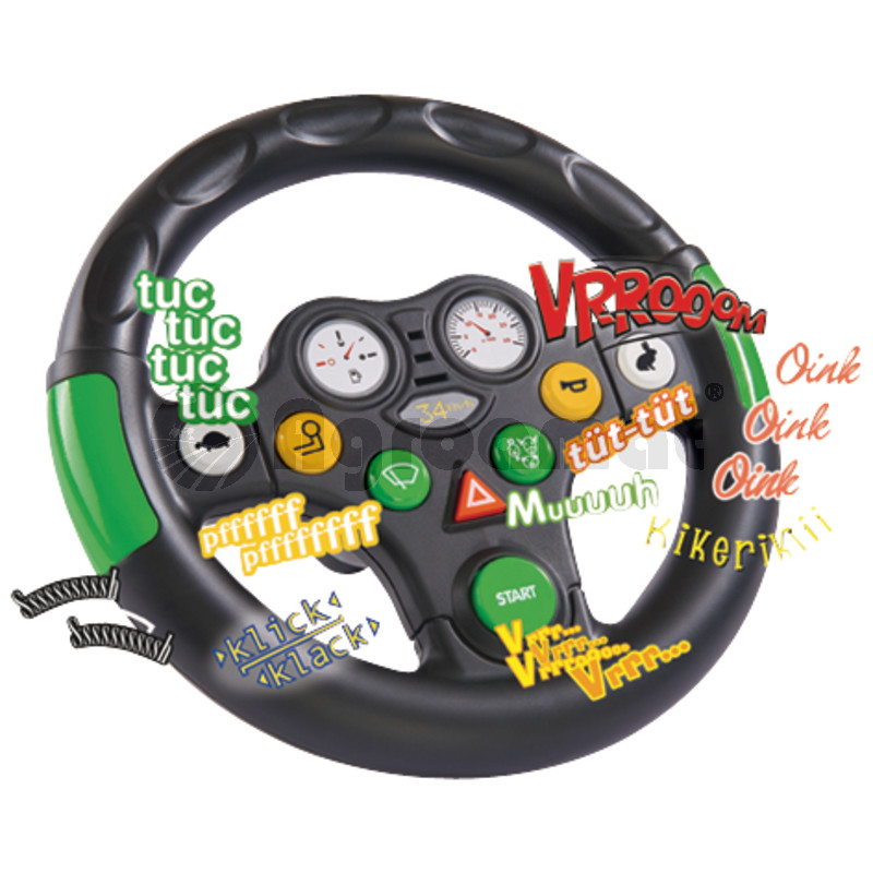 Roata de tractor, cu sunet, potrivita pentru toate tractoarele BIG  + BobbyCars, 8 tipuri diferite de sunete