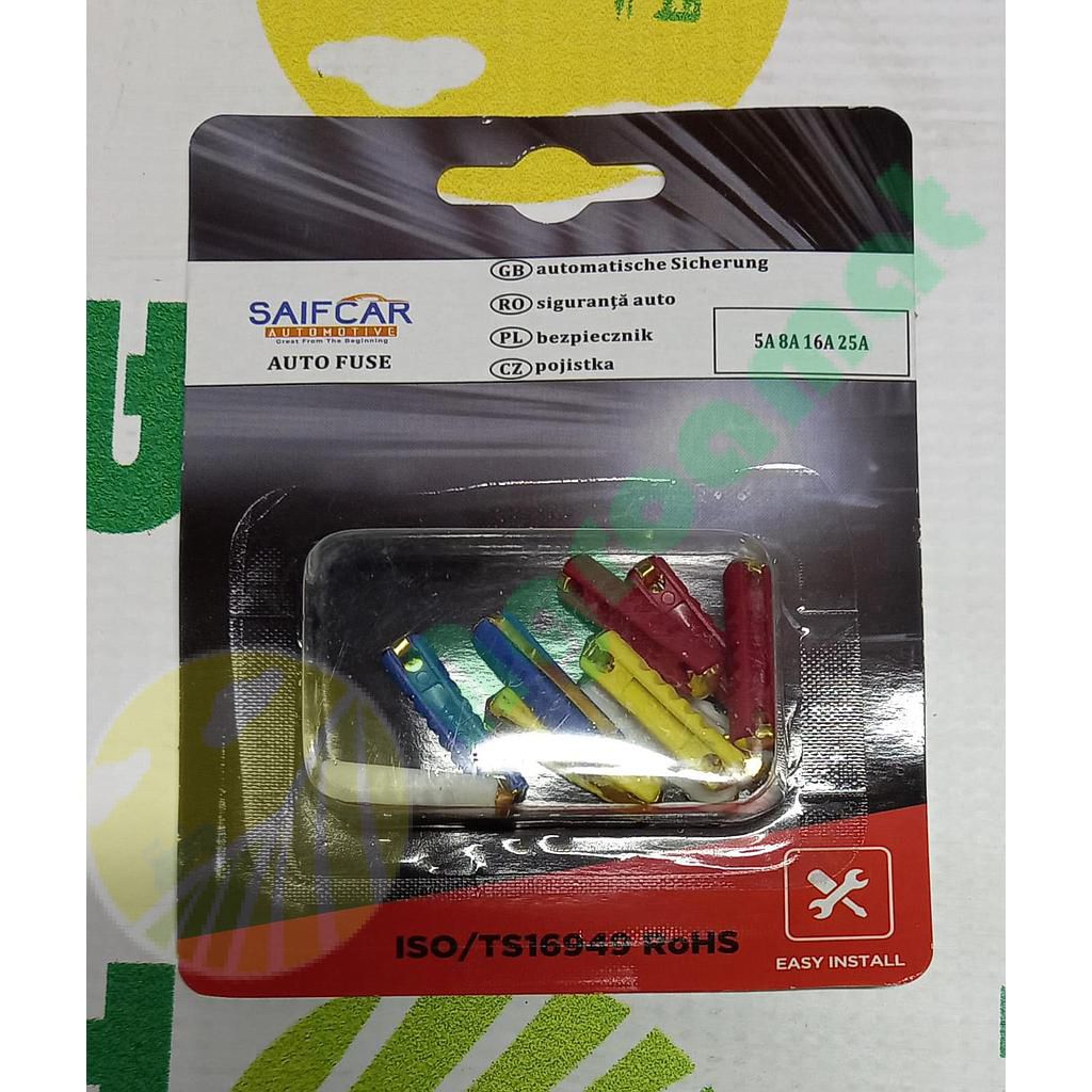 Set Sigurante Fuzibile 10buc Cilindrice Plastic