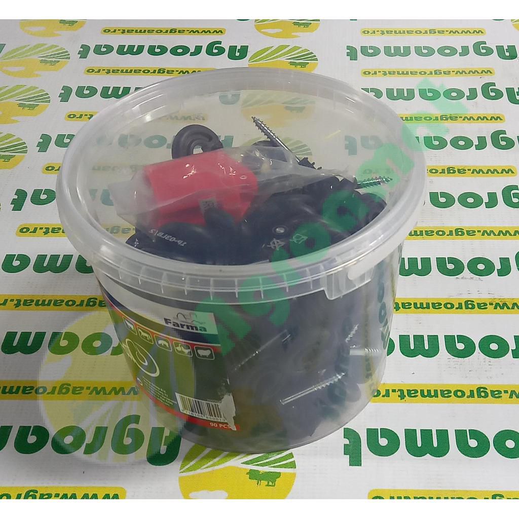 Izolator inelar negru cu Surub 40mm x diametru 5,0mm