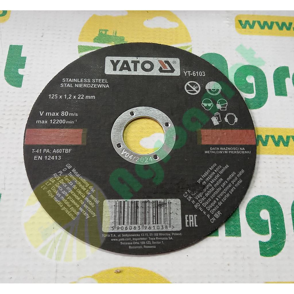 Disc taiat metal/inox 125x1.2x22mm