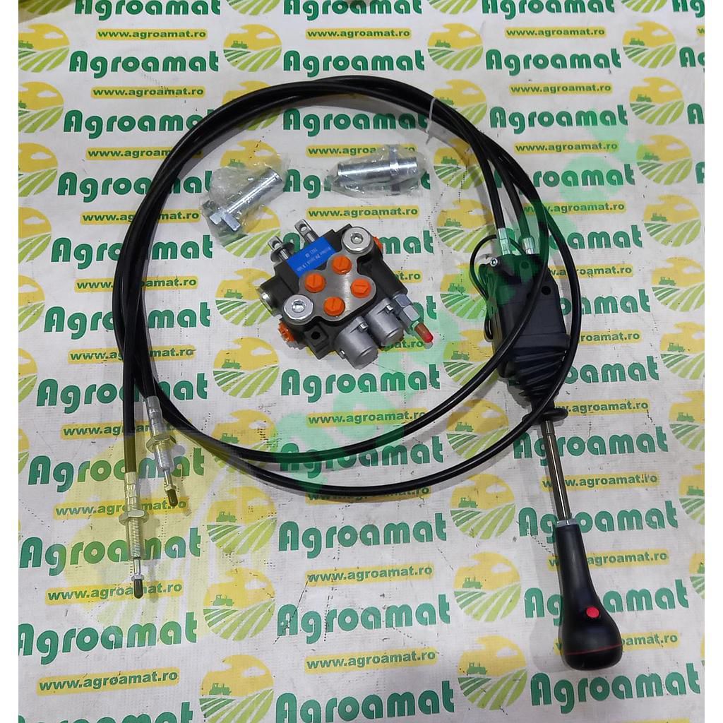 Distribuitor Hidraulic 2P40 cu Joystick si Cablu Comanda 2.5m