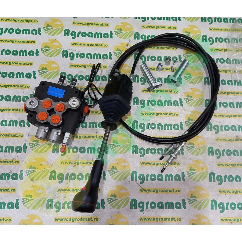 Distribuitor Hidraulic 2P80 cu Joystick si Cablu Comanda 2m