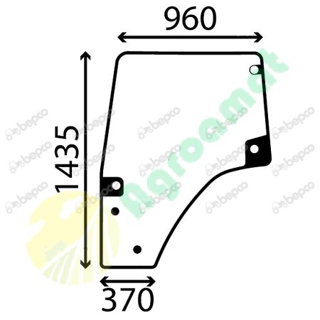 DOOR WINDOW LEFT - CURVED - TINTED