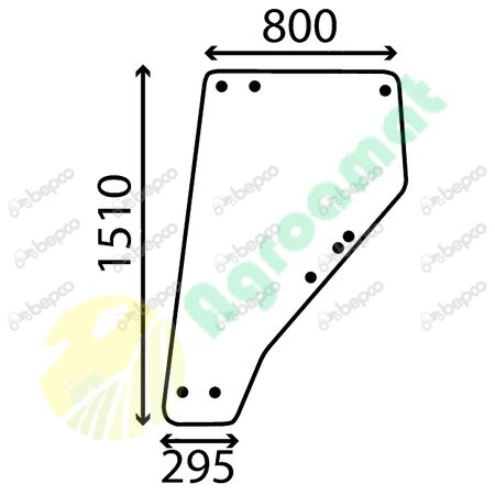 DOOR WINDOW FLAT - NON-TINTED